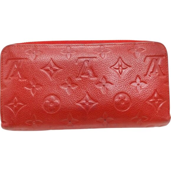502310BH (L4) Louis Vuitton Wallet Long Red Monogram Empreinte - Picture 2 of 10